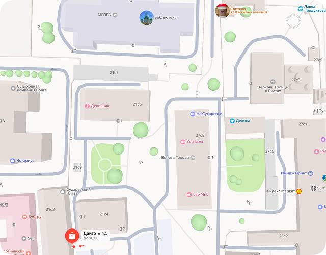 Карта доставки по Москве